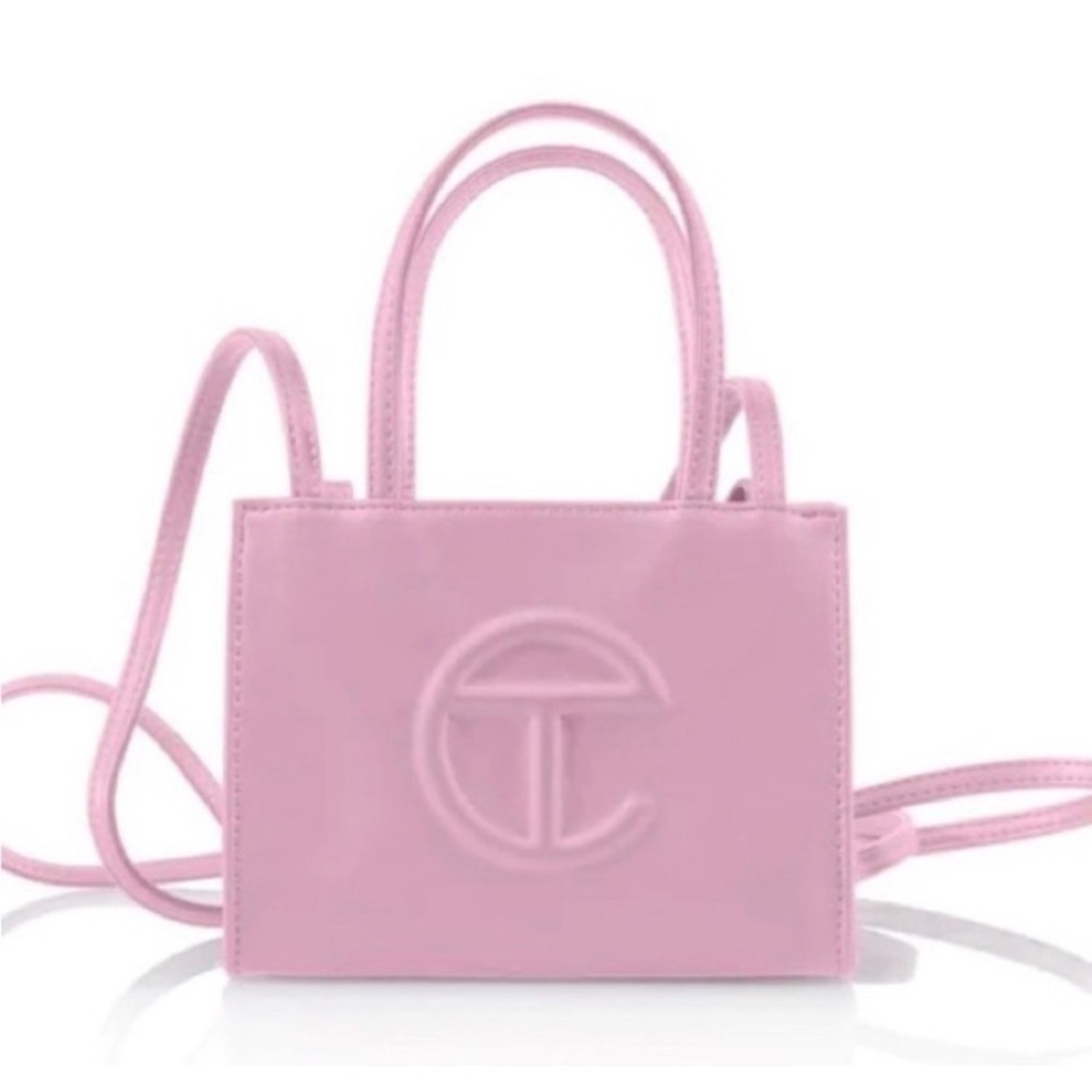 Telfar Pink Embossed Logo Tote Bag